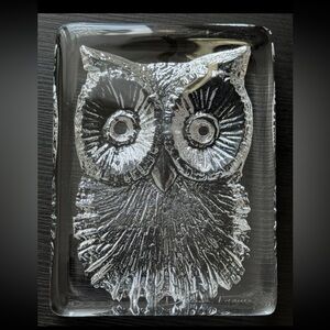 Vintage Daum (France) Crystal Owl